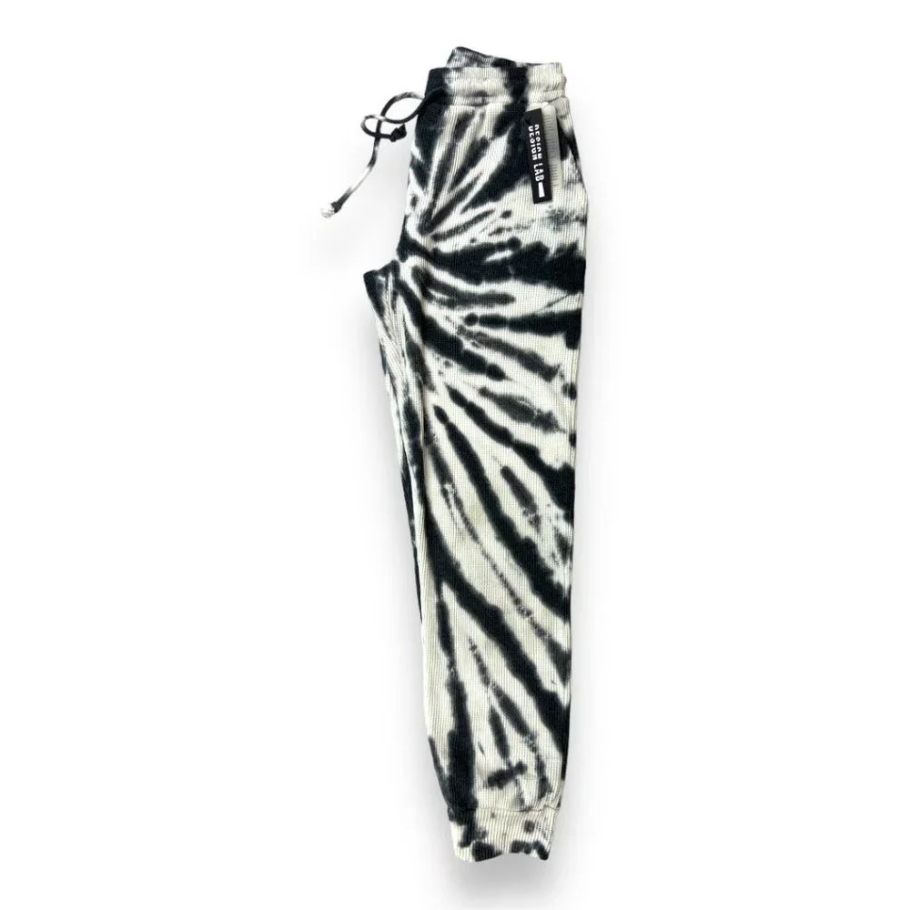 Design Lab Women's Black/White Tie Dye Waffle Pants Joggers⭐️Multiple Sizes⭐️ - Picture 5 of 5